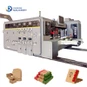 Tepi depan 3 warna karton pencetakan slotting die cutting machine